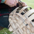 Owen Jones making an oak swill at Hatfield Living Crafts fair 2017